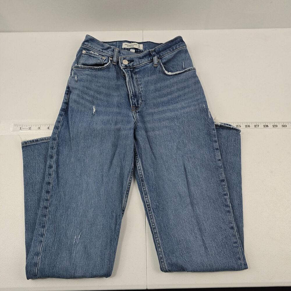 Abercrombie‎ and Fitch 90's straight ultra high rise jeans blue 26/2 denim 5514